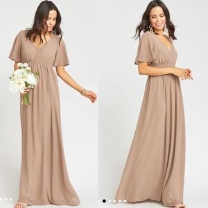 Show Me Your Mumu Emily Empire Women's Medium dune chiffon 82423E